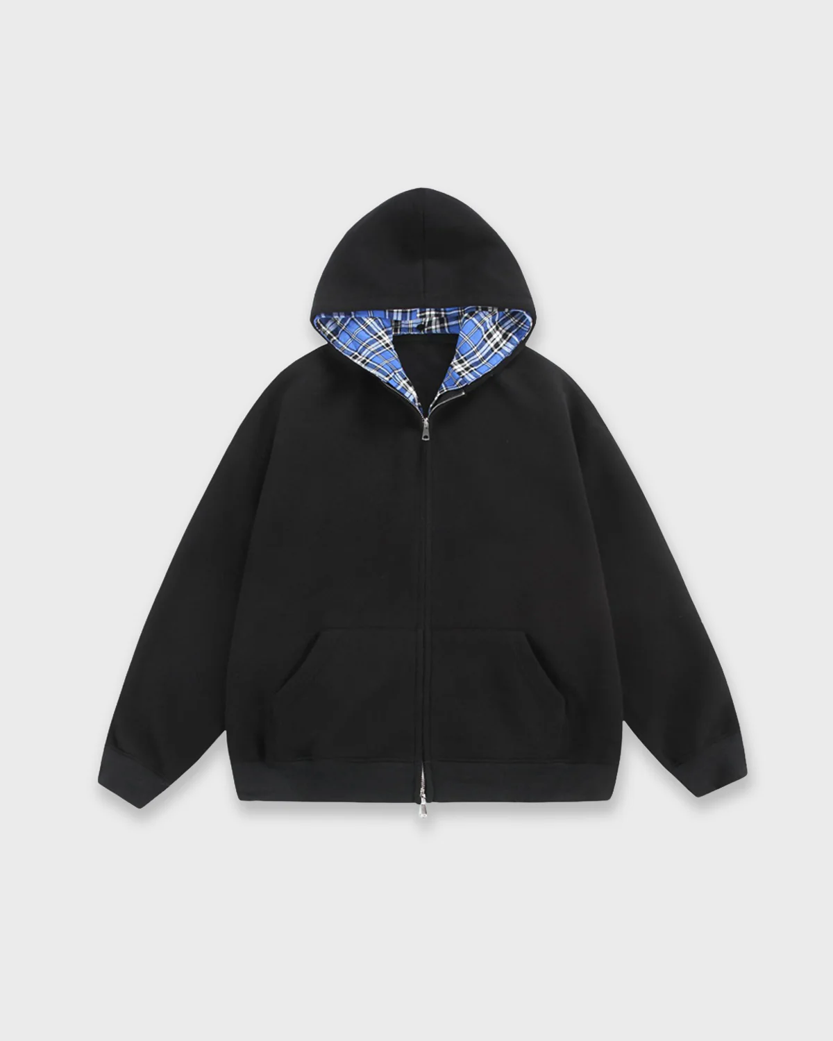 CHEQUERED LINE ZIP HOODIE