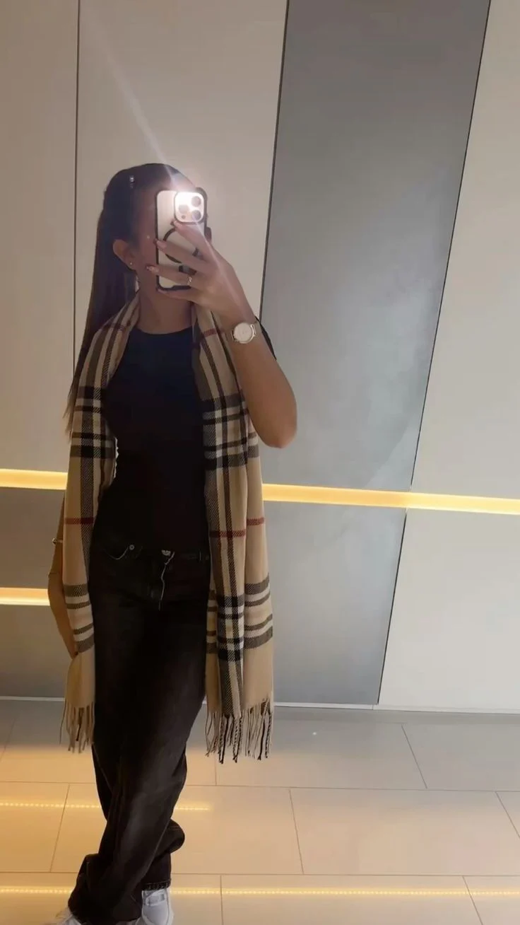 CHEQUERED CASHMERE SCARF - Image 4