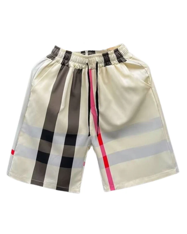 CHEQUERED SHORTS CREAM