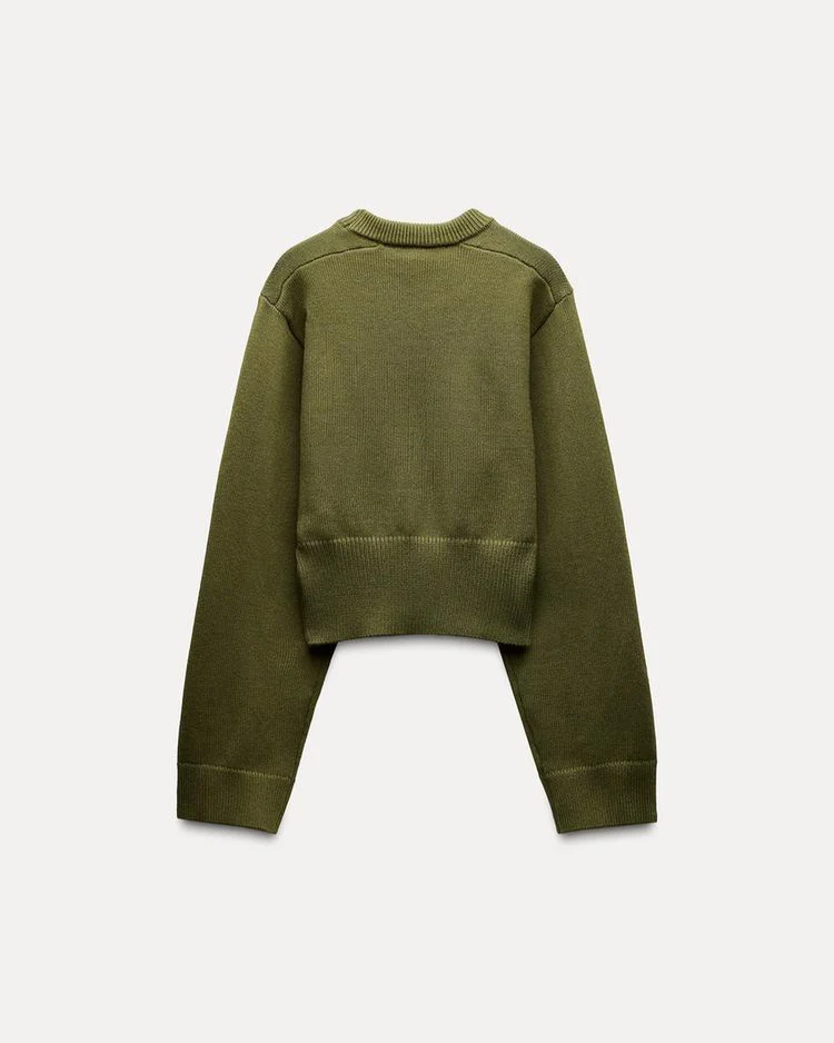 CROPPED KNIT SWEATER - Image 6