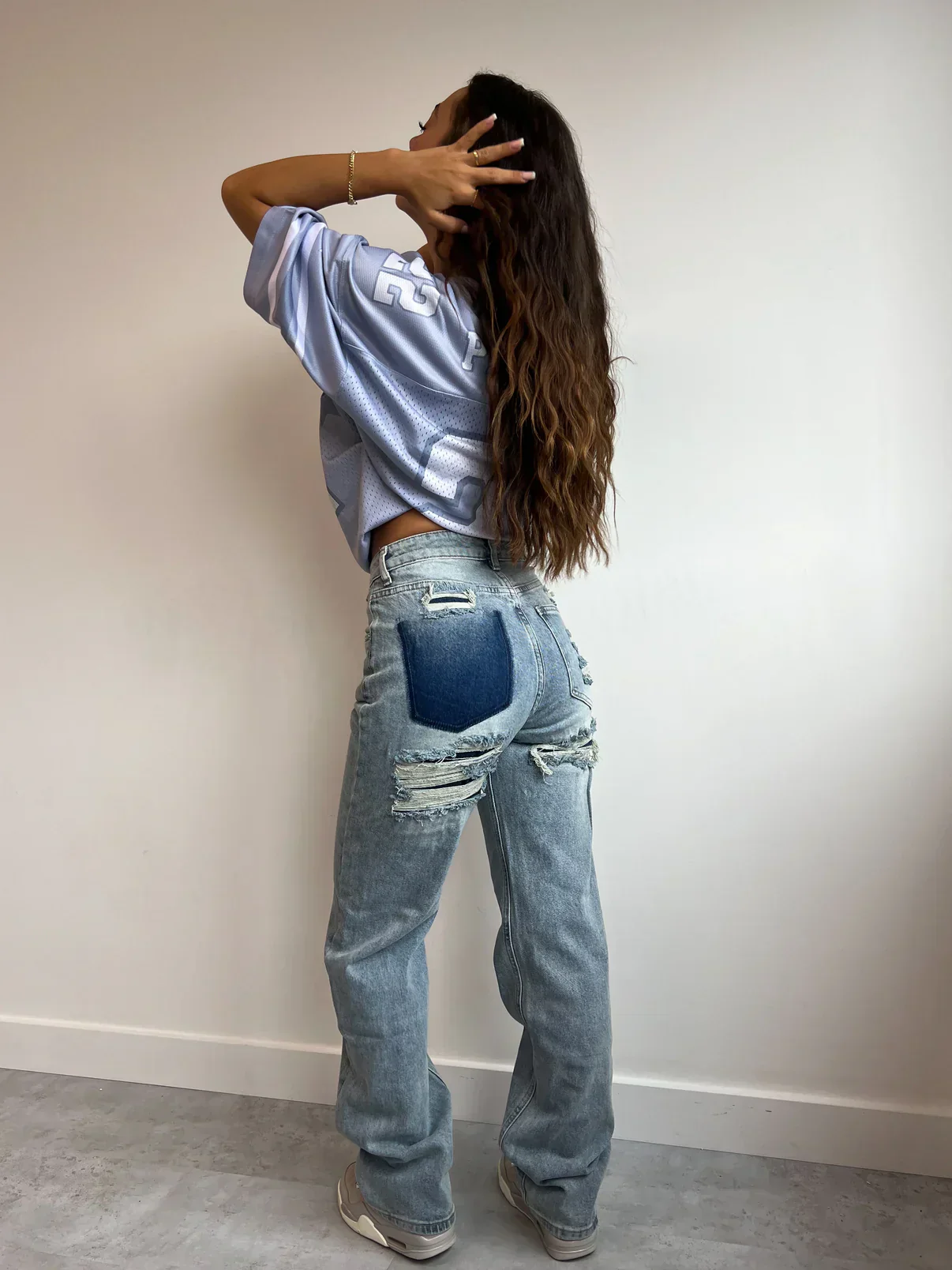 RIPPED STRAIGHT LEG JEANS - Image 4