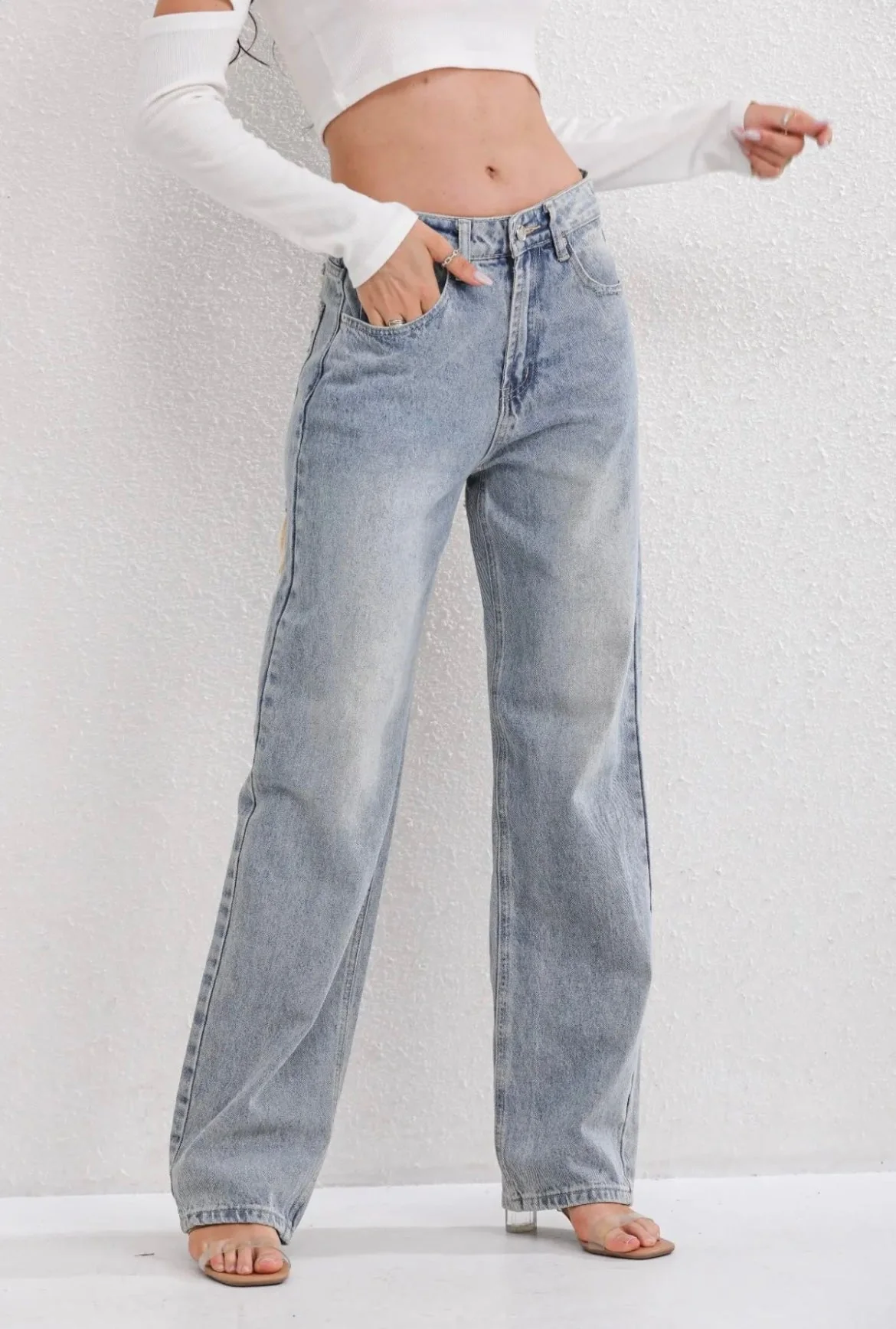 RIPPED STRAIGHT LEG JEANS - Image 8